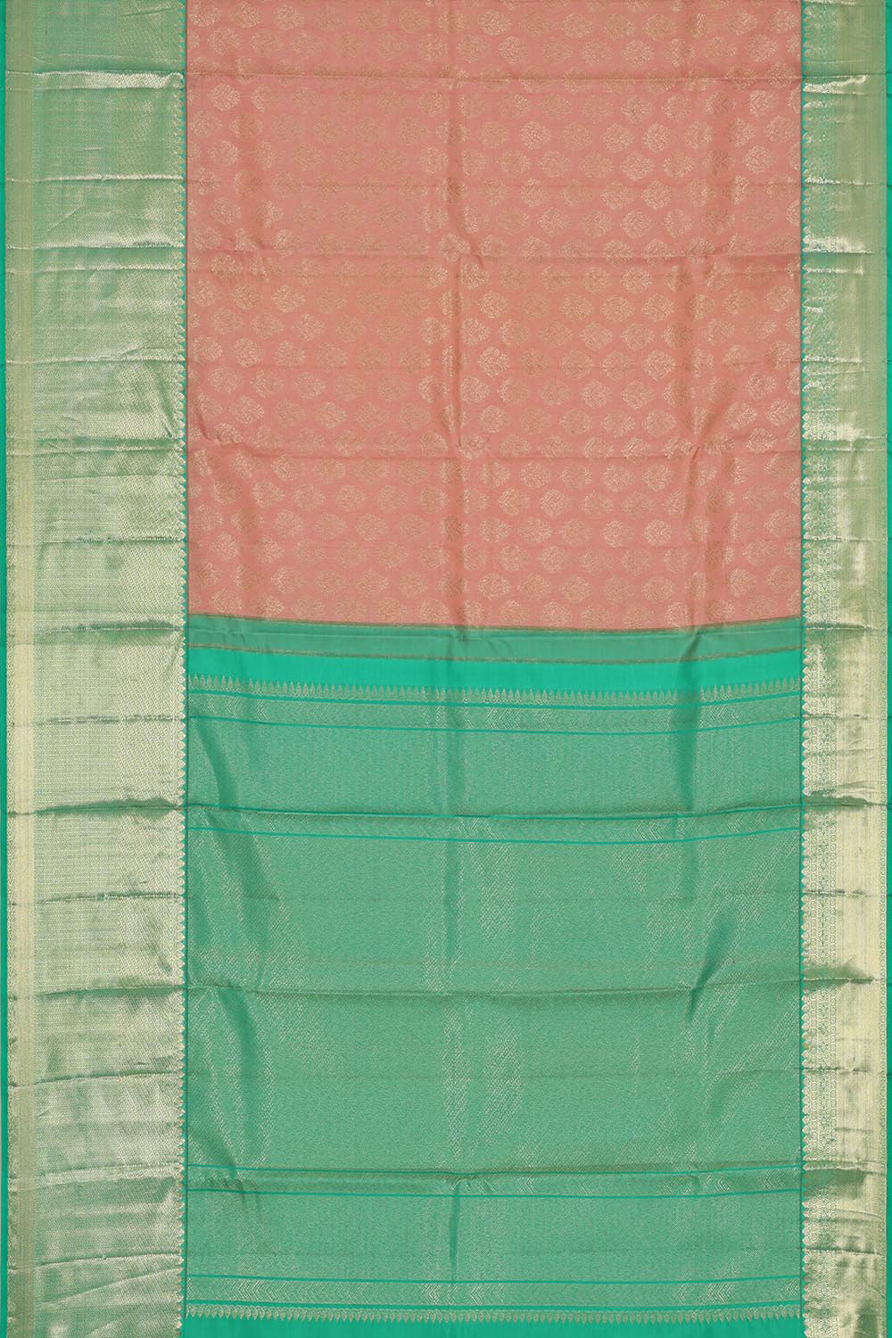 Image of Kanchipattu Peach Brocade Saree